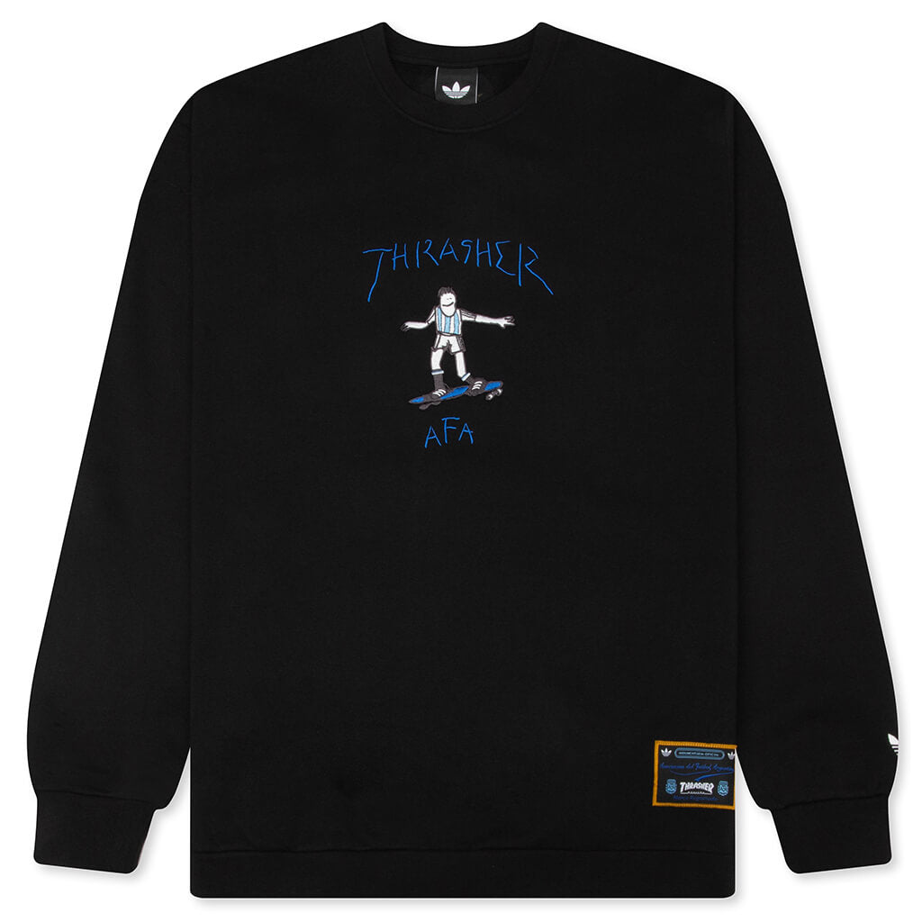 Adidas x Thrasher x AFA Argentina Crewneck 2 - Black – Release